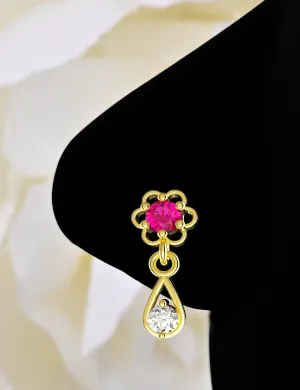 14ct Gold Nose Pins | Dangle Nose Piercing Jewelry for Women