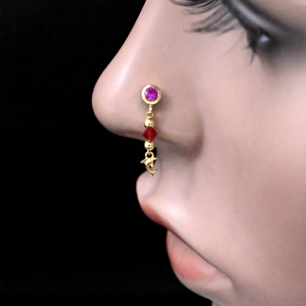 14ct Gold Nose Stud | Real Gold Plating Nose Piercing Jewelry