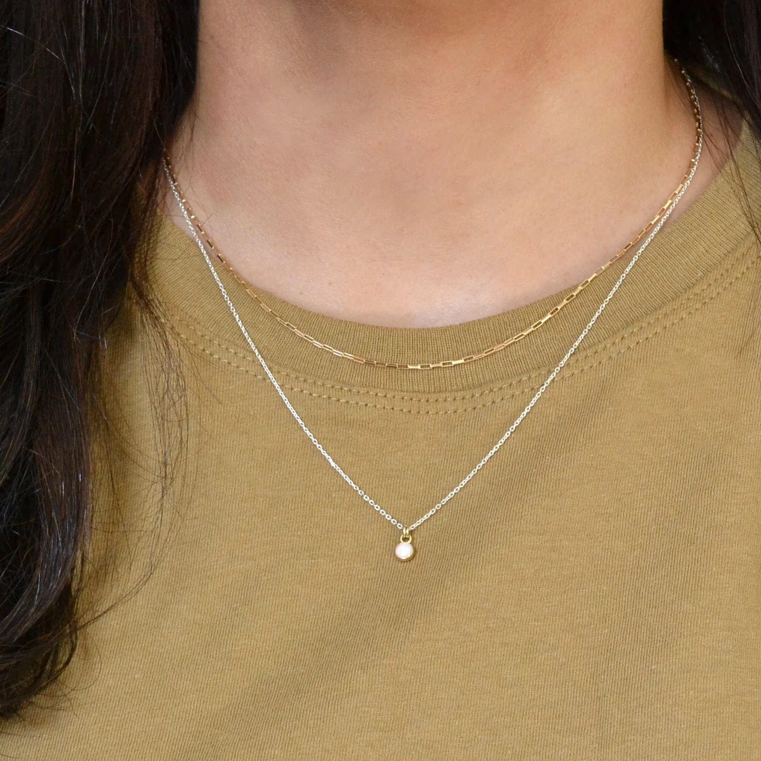 14k & Silver Opal Necklace