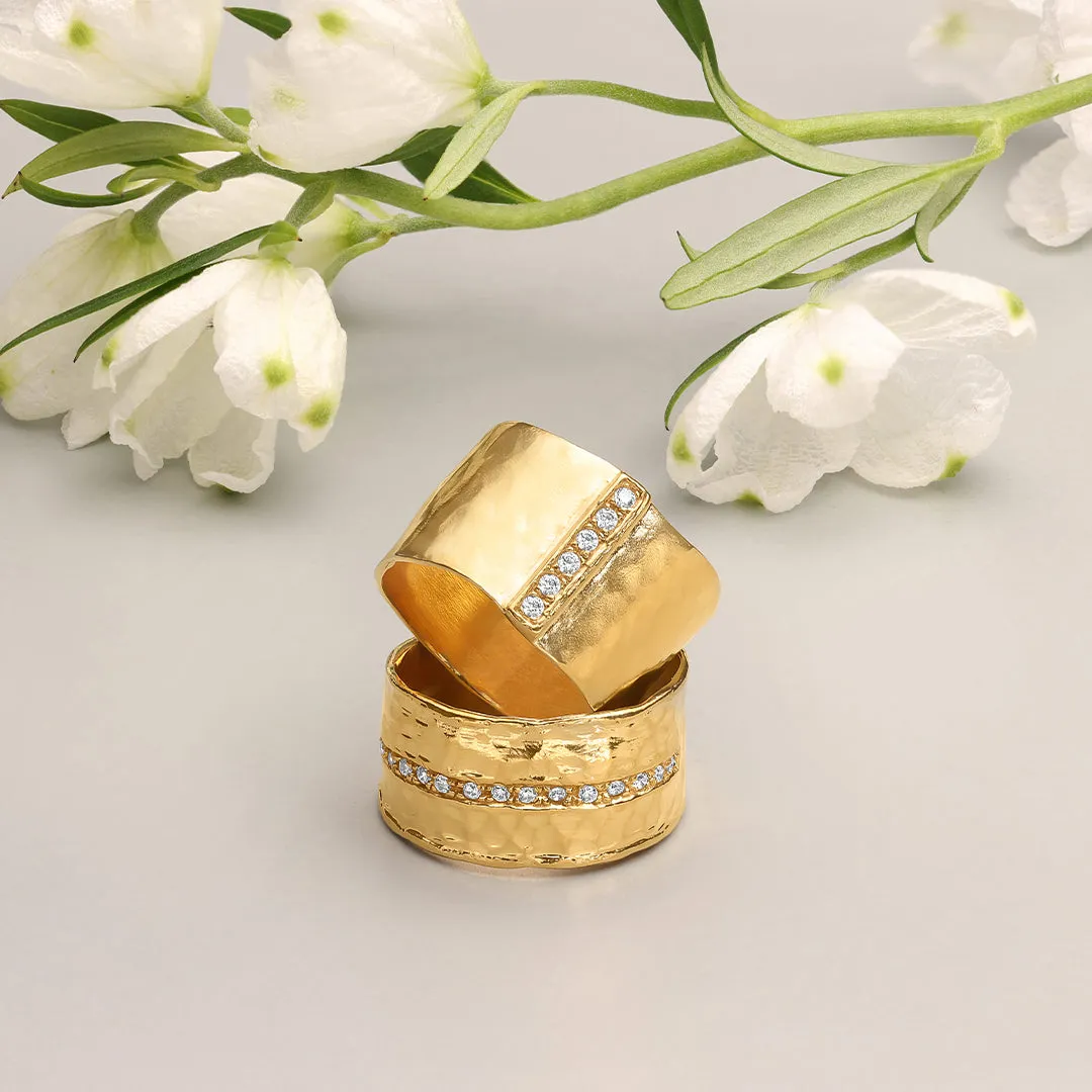 14K Gold Over Sterling Silver Half Eternity CZ Ring