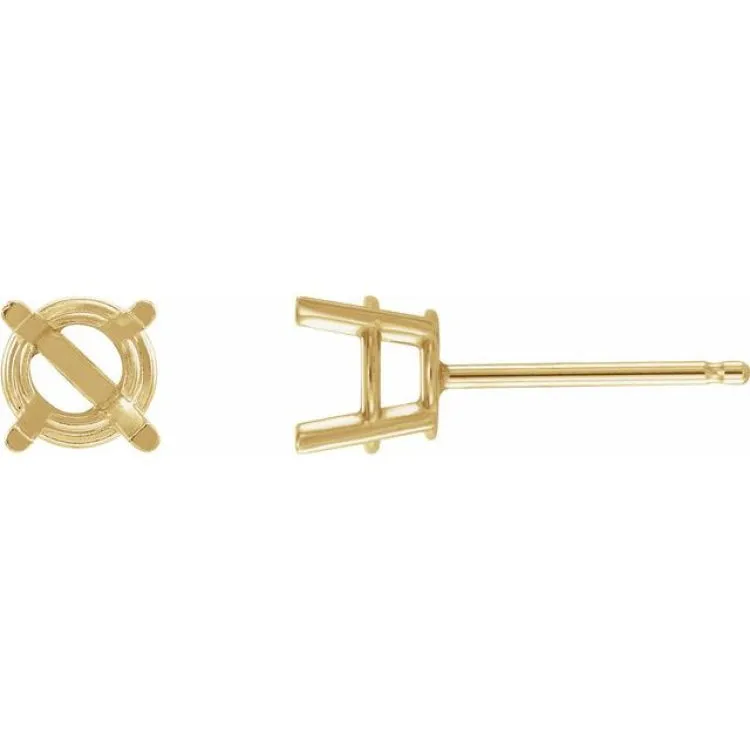 14K Yellow 2.5 mm Natural Mozambique Garnet Stud Earrings
