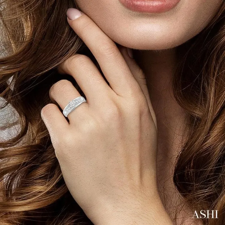 1/8 ctw Round Cut Diamond Engagement Ring in 10K White Gold