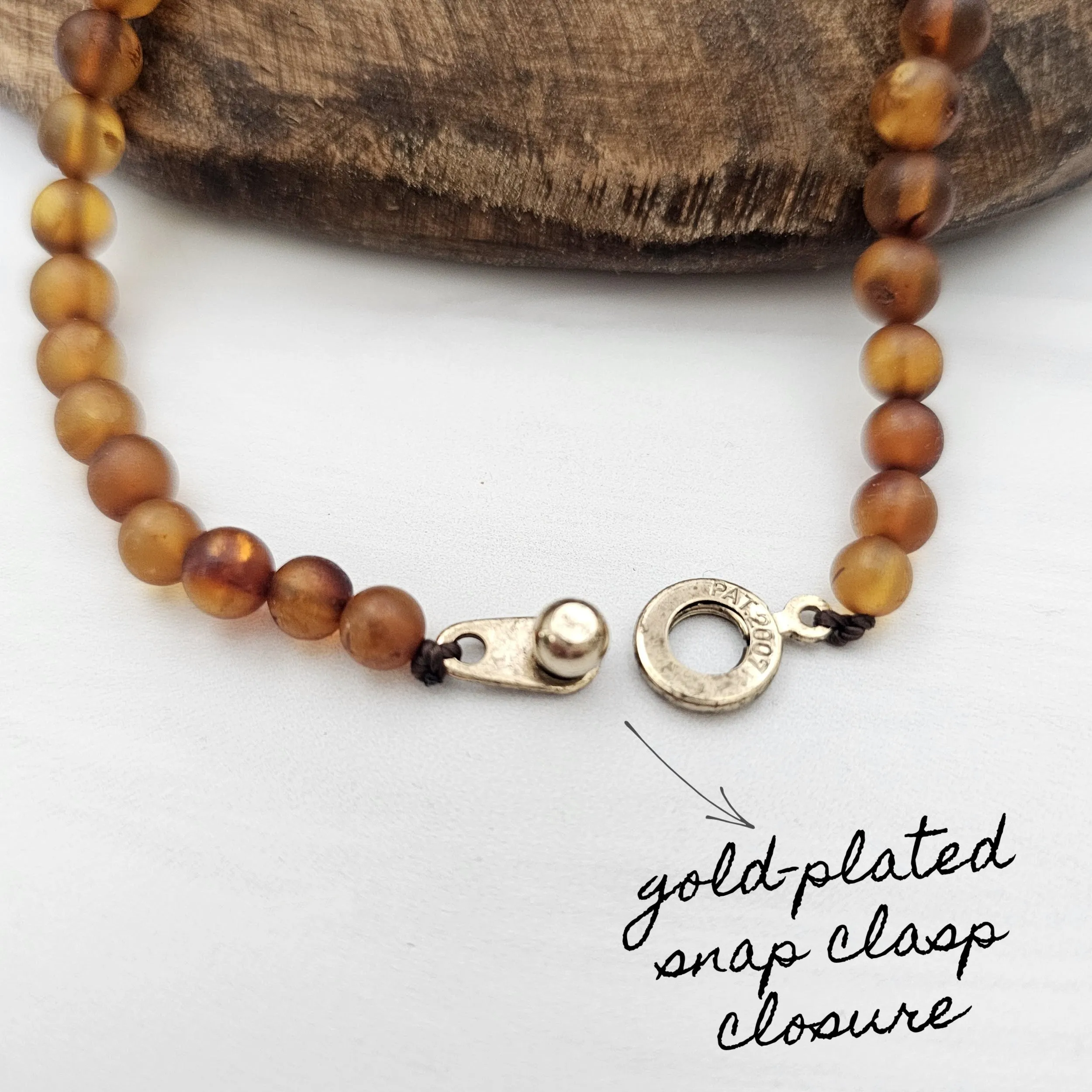 Adults | 14k Gold   Raw Cognac Amber Necklace