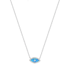 ALANI EVIL EYE BLUE OPAL SILVER NECKLACE