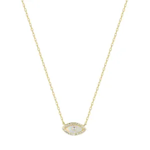 ALANI EVIL EYE WHITE OPAL GOLD NECKLACE