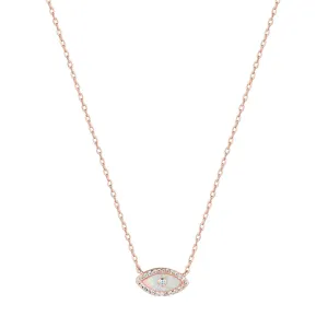 ALANI EVIL EYE WHITE OPAL ROSE GOLD NECKLACE