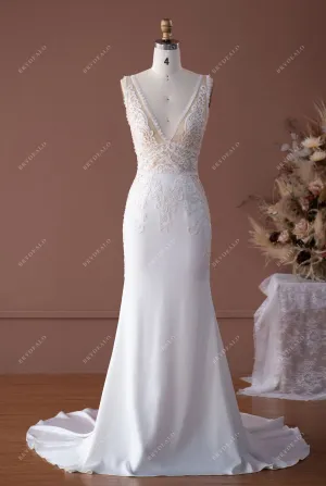 Alluring Lace Satin Mermaid Bridal Dress
