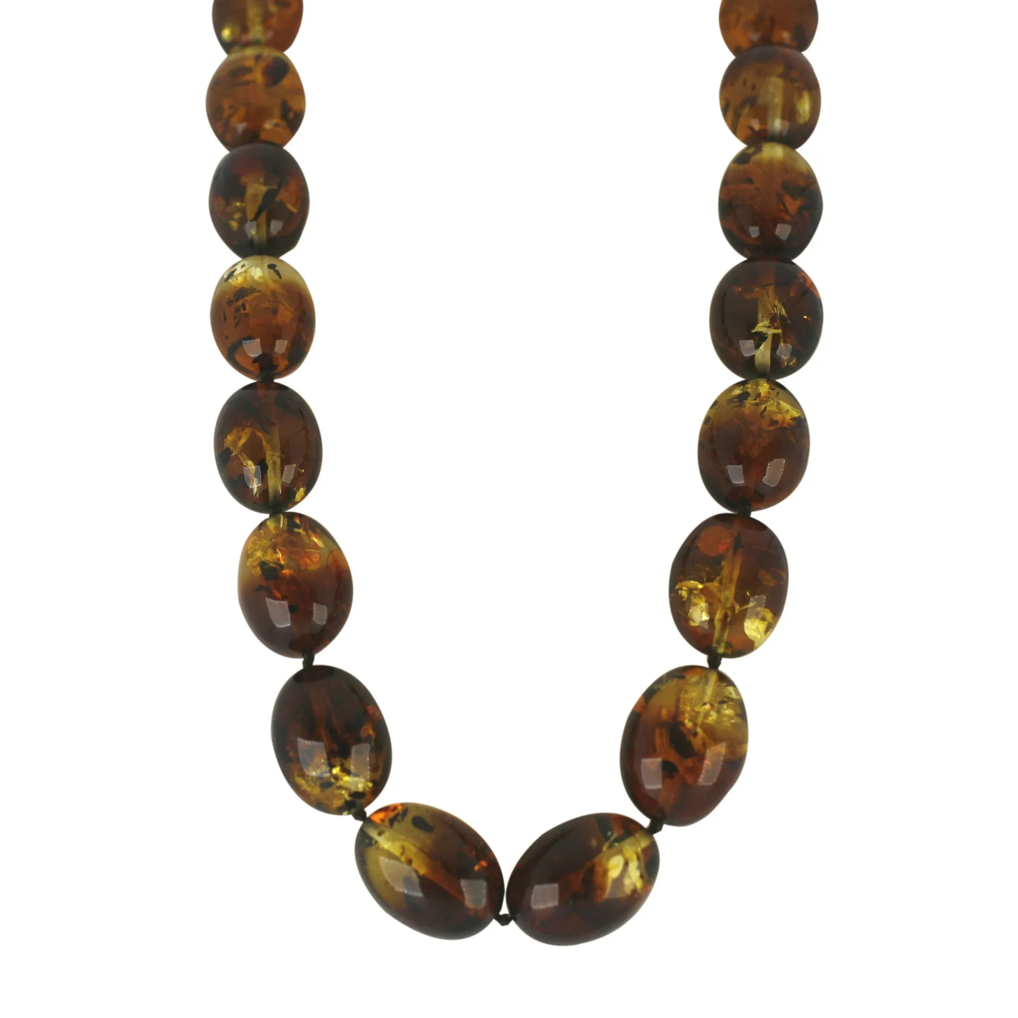 Amber Smooth Beaded Necklace