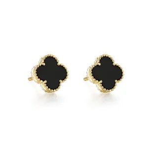 Black Clover Leaf Kids Stud Earring