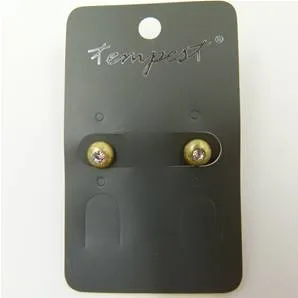 Delicate tiny stud earrings with central crystal stone