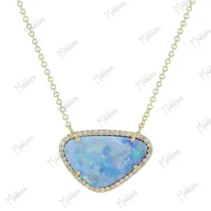 Diamond Australian Opal Necklace