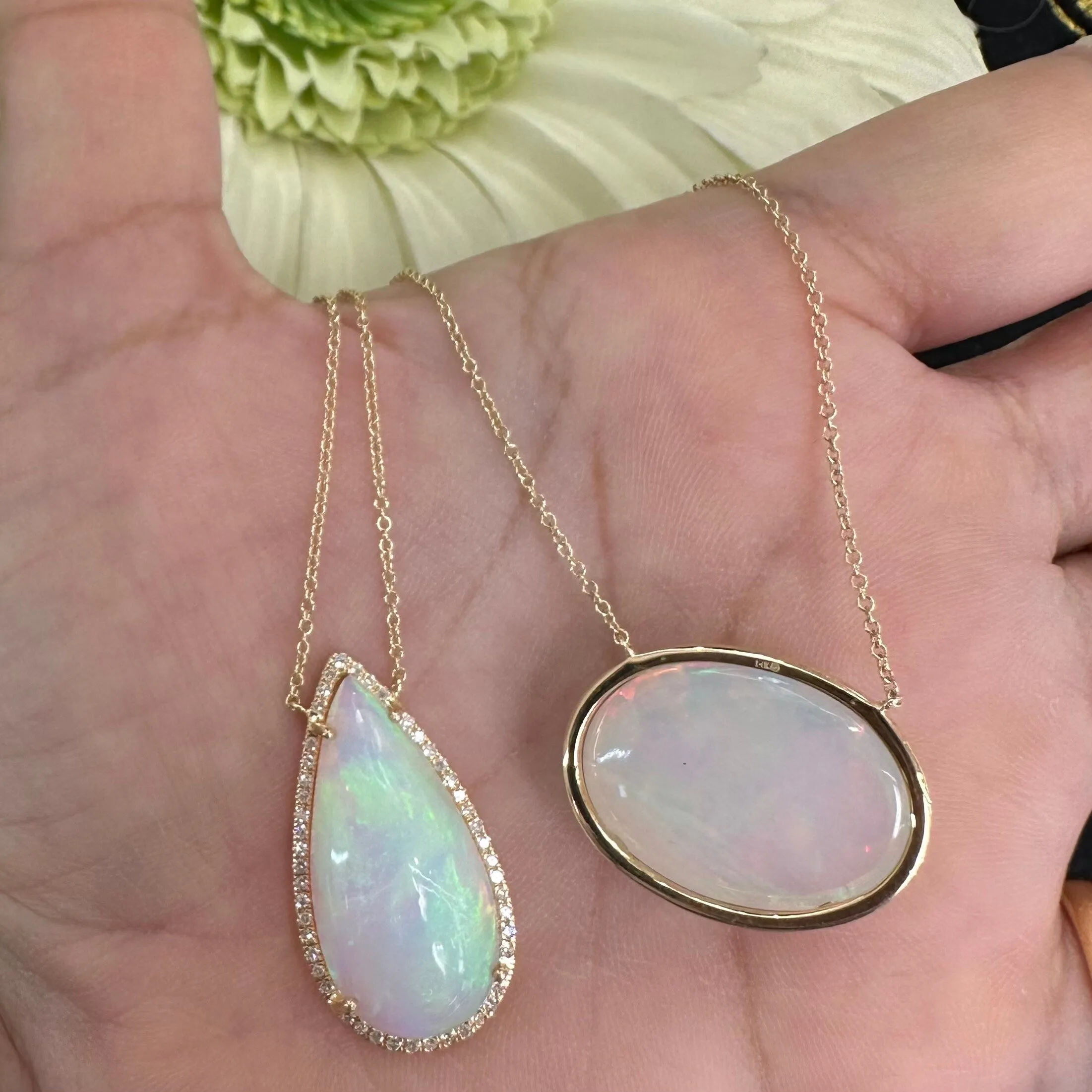 Diamond Ethiopian Opal Necklace