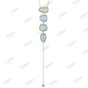 Diamond Ethopian Opal Necklace