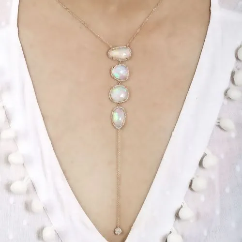 Diamond Ethopian Opal Necklace
