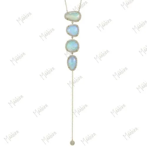 Diamond Ethopian Opal Necklace