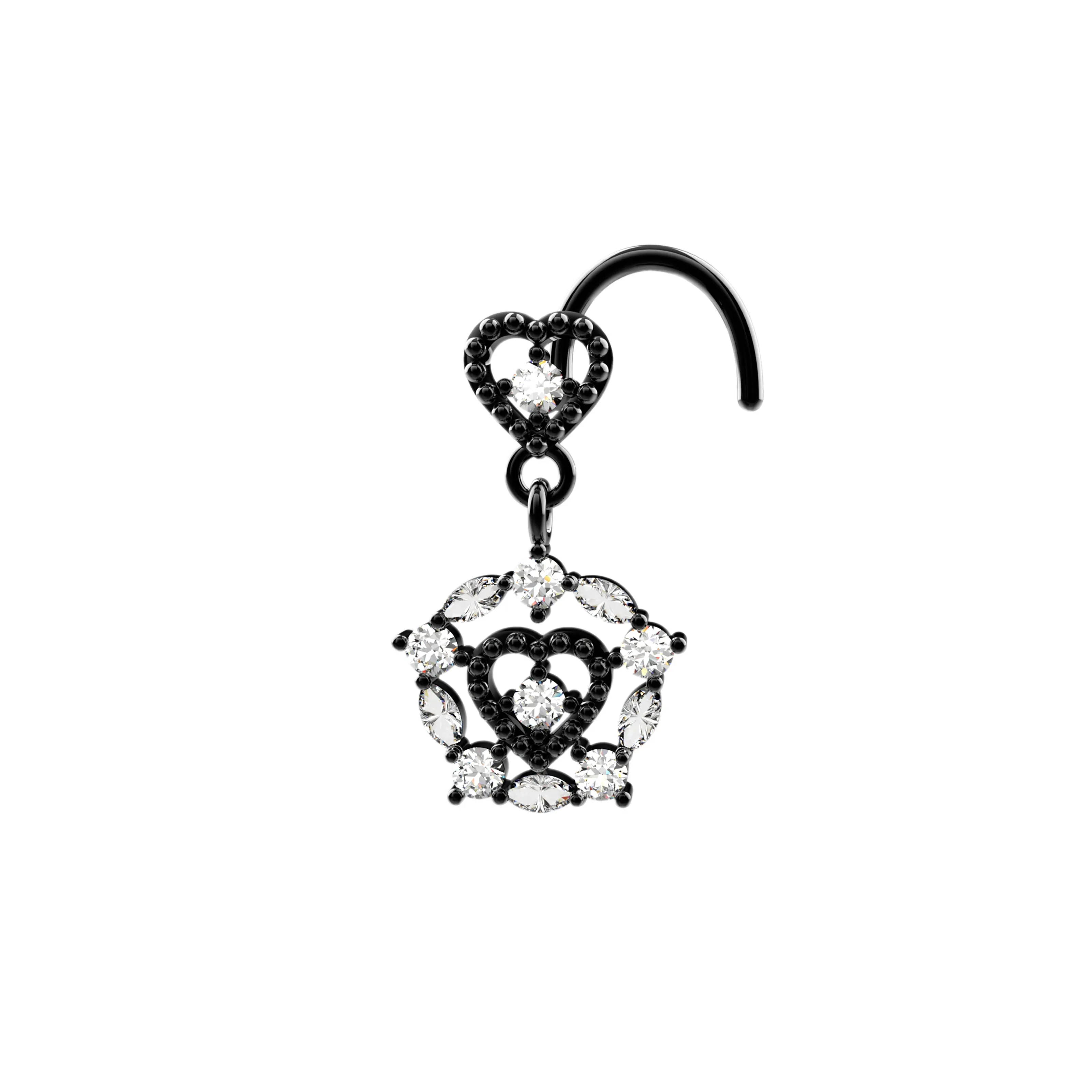 Elegant Dangle Nose Ring – Gold & Silver Piercing Jewelry