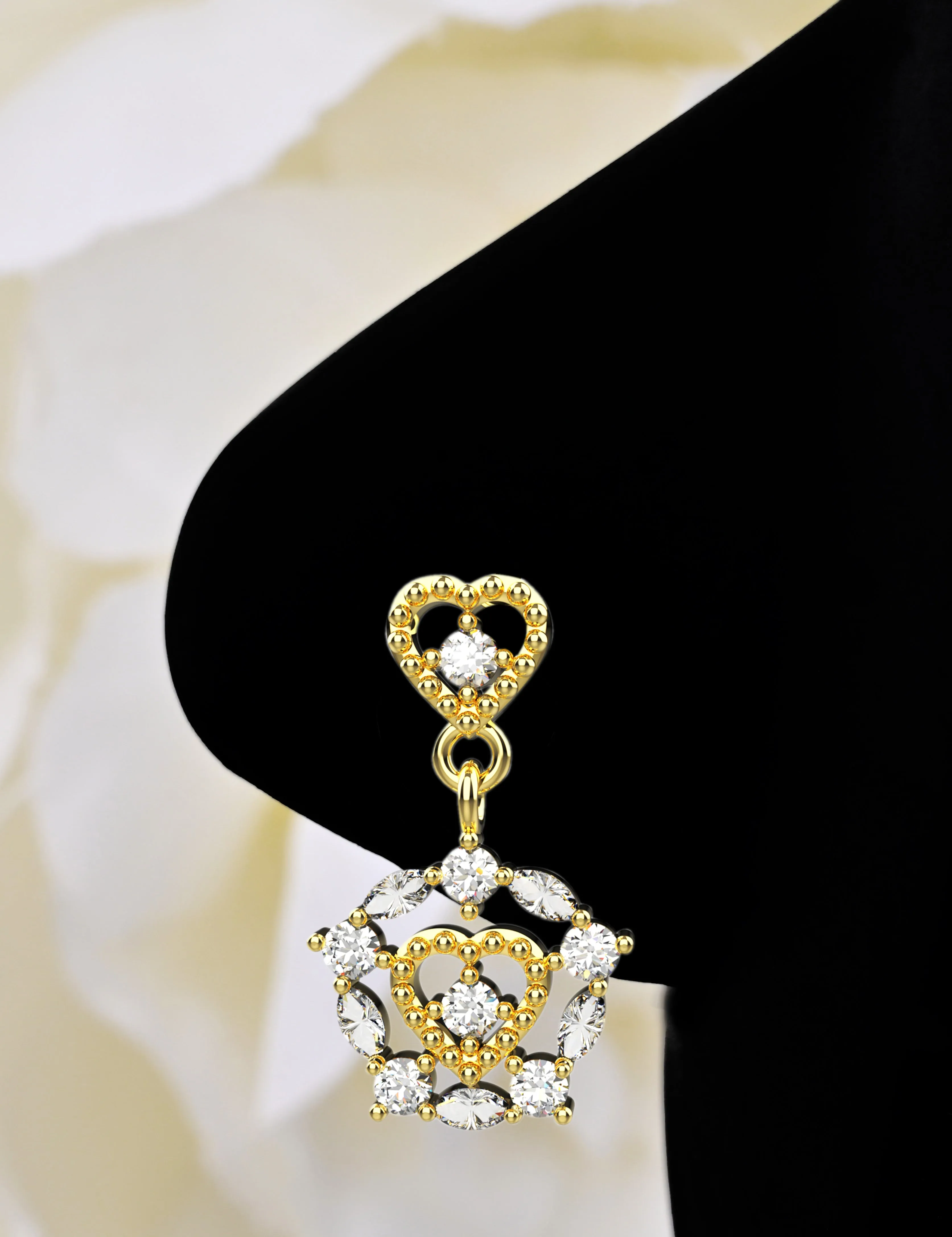 Elegant Dangle Nose Ring – Gold & Silver Piercing Jewelry