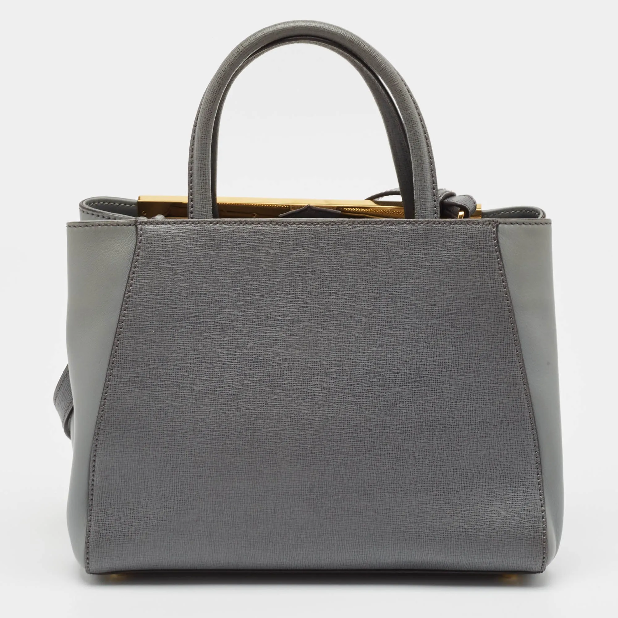 Fendi Grey Leather Mini 2Jours Tote