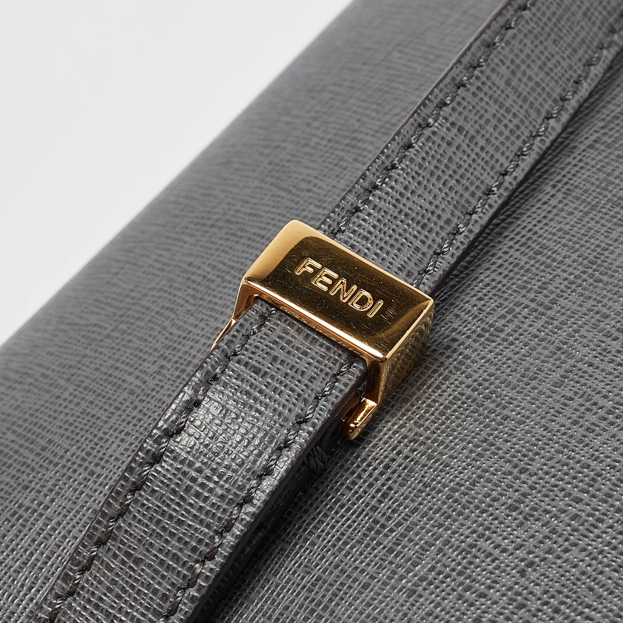 Fendi Grey Leather Petite Sac 2Jours Tote