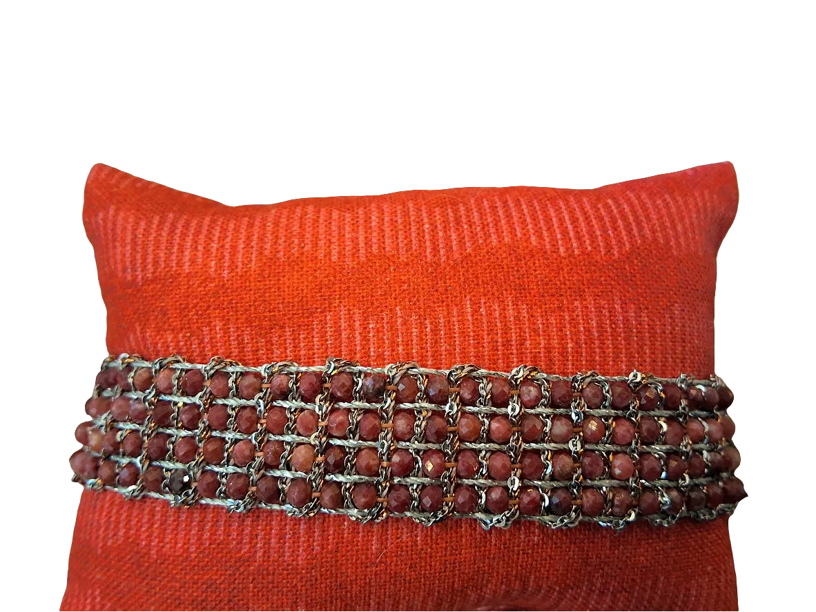 Hand loom gold plated Jaipur bracelet - Lunite