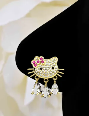 hello kitty dangle nose ring & gold nose stud – cute jewelry