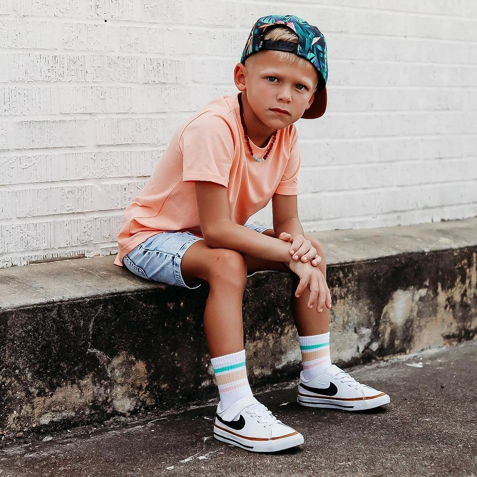 Kids | Amazonite   Raw Cognac Aromatherapy Necklace