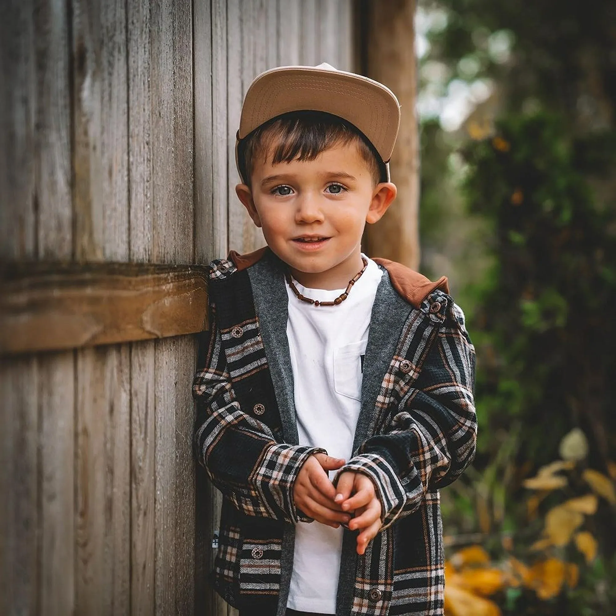 Kids | Amethyst   Raw Cognac Amber Hazelwood Necklace