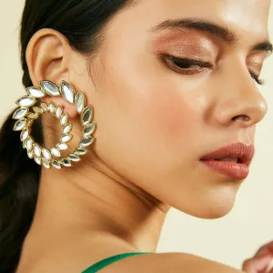 Marquise Mirror Statement Swirl Earrings